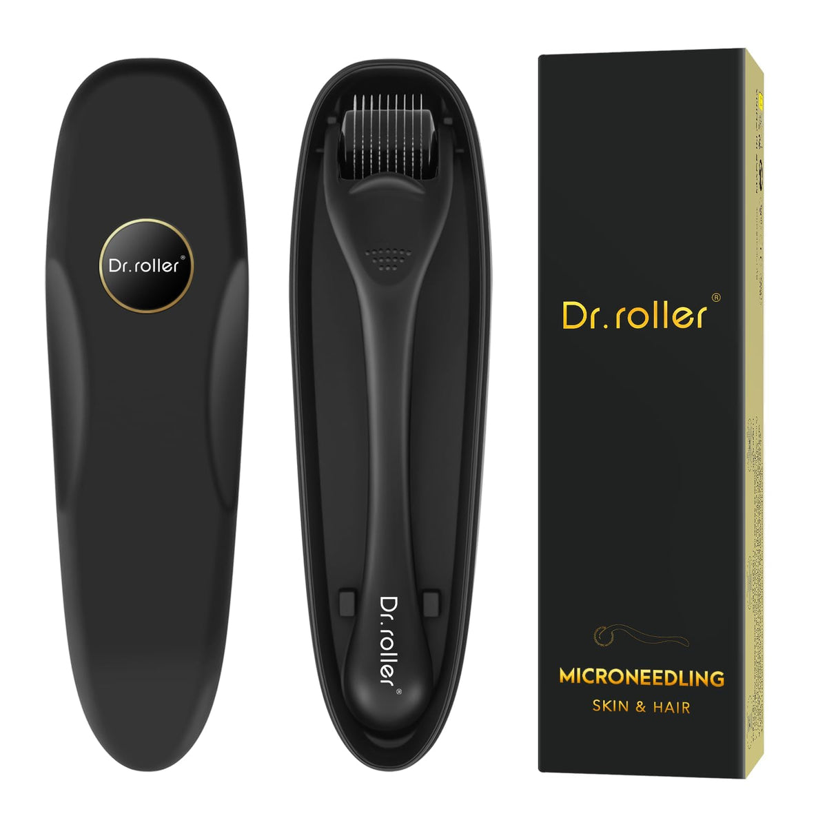 Dr.roller Derma Roller Hair Growth Men and Women, Beard Roller Microneedling Roller for Growth, 540 0.5mm Titanium Micro Needles Beard Growth Roller, Derma Roller for Stimulate Beard and Hair Growth