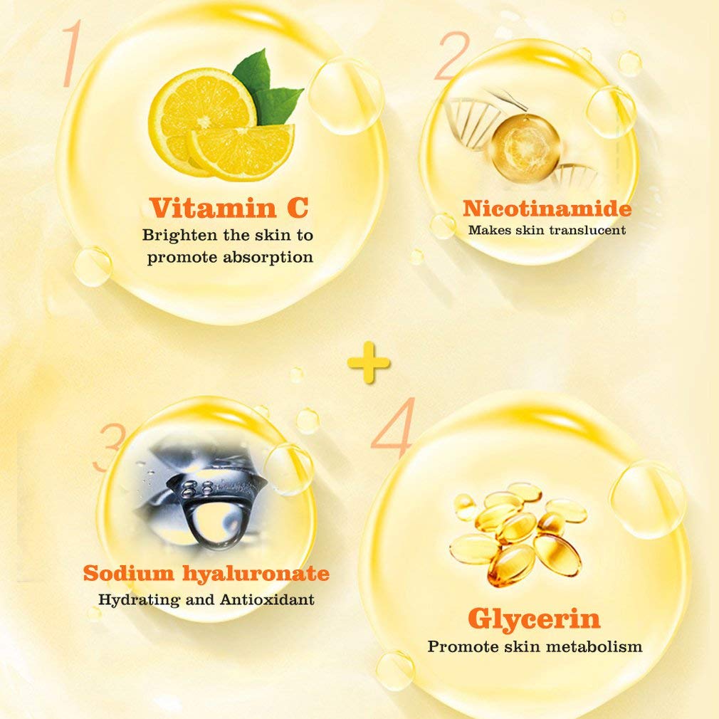 DISAAR BEAUTY Face Mask Hyaluronic Acid Anti-Aging Repair Nourishment Rejuvenating Cleansing Essence Moisturizing Vitamin C 10PCS