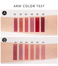 HQDA 6 Pcs Matte Liquid Lipstick Set Nude Lip Gloss Non-Stick Cup Not Fade Waterproof Long Lasting Lip Sticks Gift For Make Up Women (Set B)