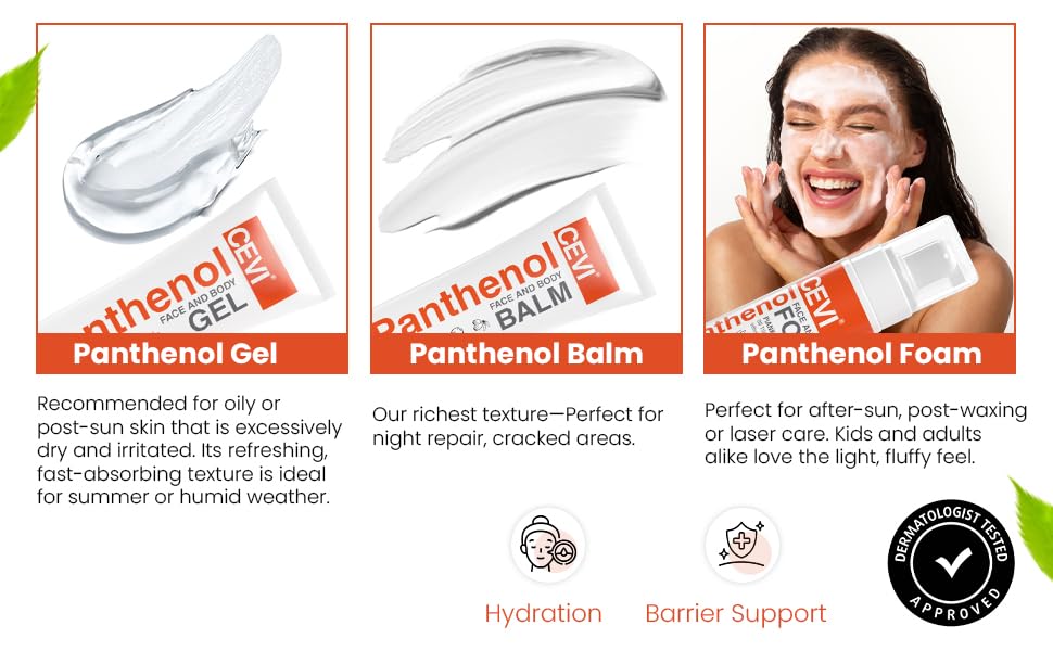 CEVI Panthenol Soothing Foam 10% – Leave-On Relief for Tattooed, Irritated or Sun-Exposed Skin – Post-Treatment Moisturising Foam, Aloe Vera and Vitamin E, Healing and Regenerating Formula, 150 ml