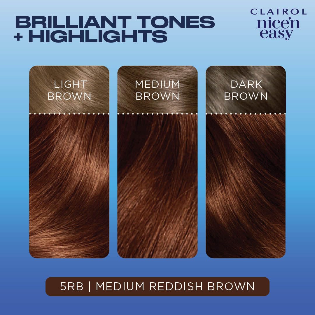 Clairol Nice'n Easy Crème Permanent Hair Dye, 5RB Medium Reddish Brown, 115g