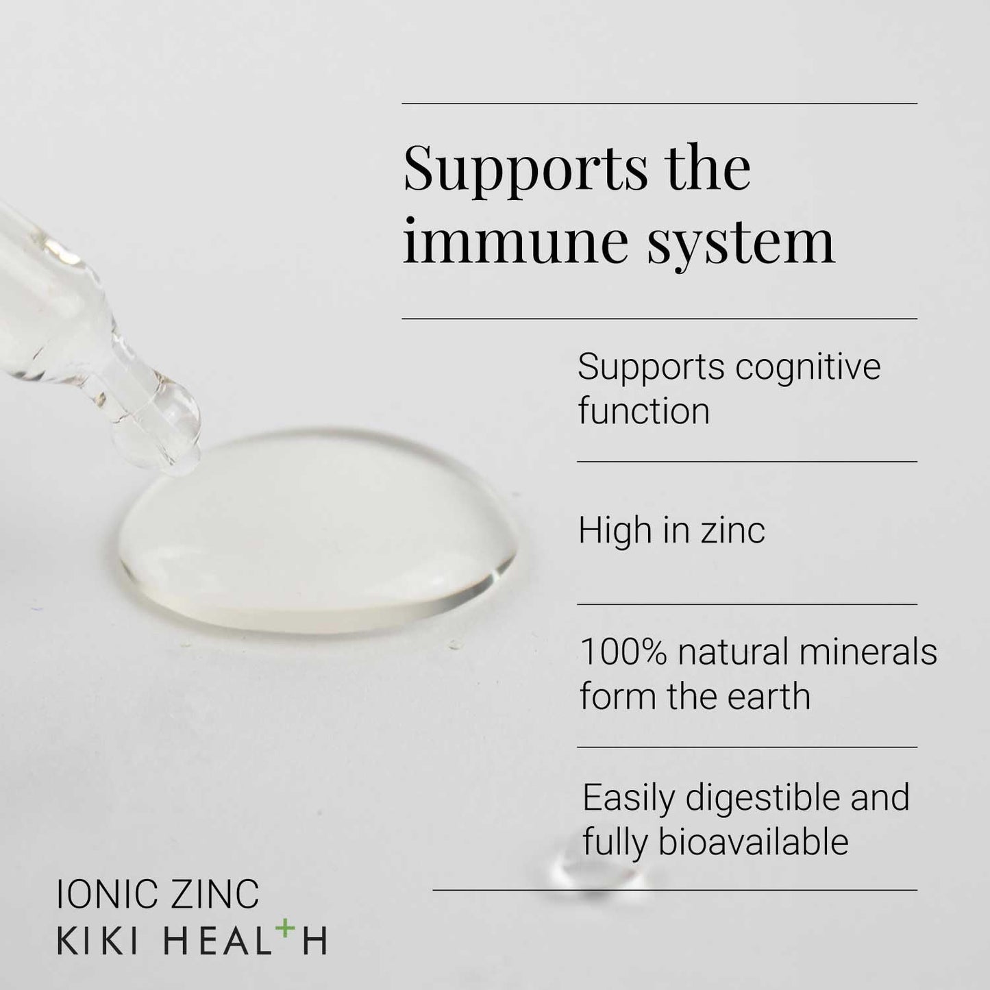 KIKI HEALTH KIKI Health Ionic Zinc Liquid Concentrate | Purely Natural Premium Organic Zinc Supplement | 10mg/Serving, 100% RI | Immune System Booster | Easy to Use & Mineral Drops | Vegan - 50ml