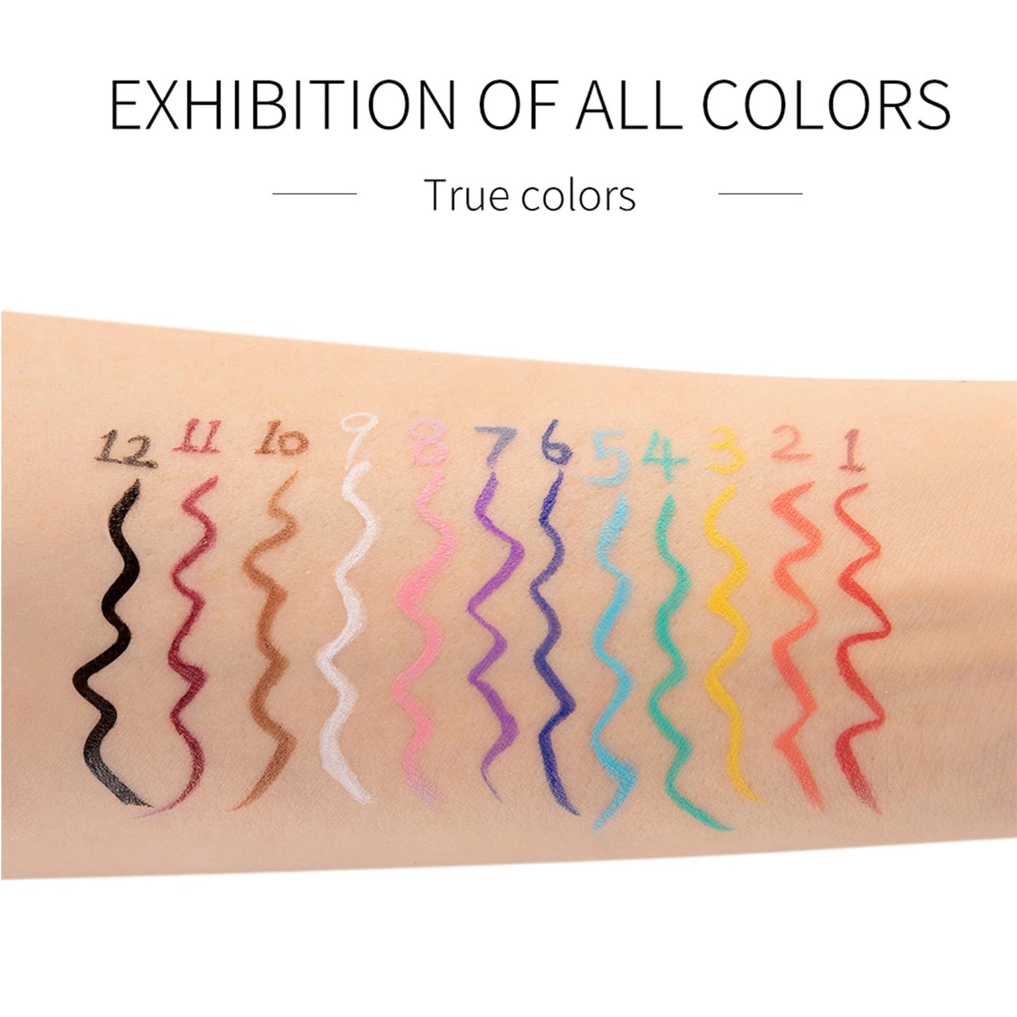 RenhuangFuxi Coloured Eyeliner, Royal-Blue Eyeliner, Waterproof Liquid Eyeliner All Day Long-Lasting Eye Liners, Highly-Pigmented Colourful Eyeliner for Eye Makeup, Black, White(Only Royal-Blue)