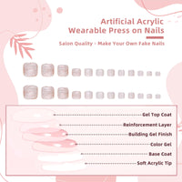 BelleVive 24-Piece White Press-On Toenails, Short Press-On Toenails with Shell Pattern Designs, Summer Toenail Enhancements for Women, Reusable Artificial Toenails