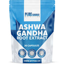 Pure Source Nutrition Ashwagandha Vegan Capsules Ashwagandha Root Powder Capsule 10% Withanolides 500mg High Strength 10,000mg Extract 10:1 | Stress Relief, Energy, Strength & Endurance by PSN (30 Capsules)