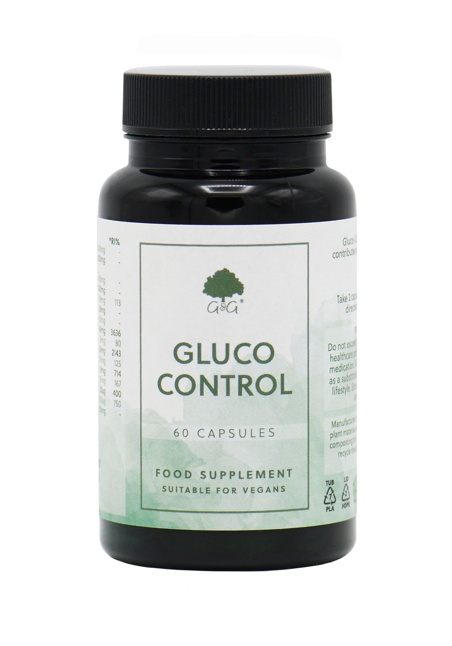 Gluco Control | Multivitamin | Contains Chromium which Contributes to Normal Blood Glucose Levels | 60 Vegan Capsules | G&G Vitamins