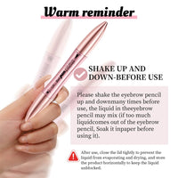 MAYEON 2 in 1 Eyebrow Pen with Eyeliner Pencil, Waterproof Eyebrow Pencil with 4 Fork Tip Multifunctional Double Head Microblade Eyebrow Pencil Waterproof and Long-Lasting (Black)