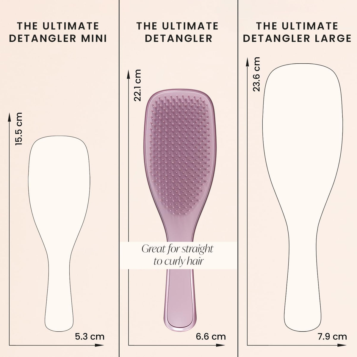 Tangle Teezer The Ultimate Detangler Chrome Hairbrush | For Wet & Dry Hair | Detangles All Hair Types | Reduces Breakage, Eliminates Knots | Two-Tiered Teeth & Comfortable Handle | Mauve Copper