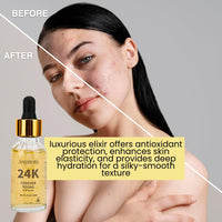 Ammuri 24K Gold Serum Anti-Ageing Anti-Wrinkle Formula Collagen Moisturizing Skin Care Face Serum - Targets Pigmentation, Uneven Skin Tone, and Dark Circles - 30ml