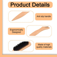 iuiiaii 1 PC Back Combing Brushes Slick Back Hair Brush, Smoothing Hair Brush Men Suitable for Combing Ponytails, Flying Style Edge Controlled Gentle Tools, Beard Brushes Suitable for Daily Use ﻿