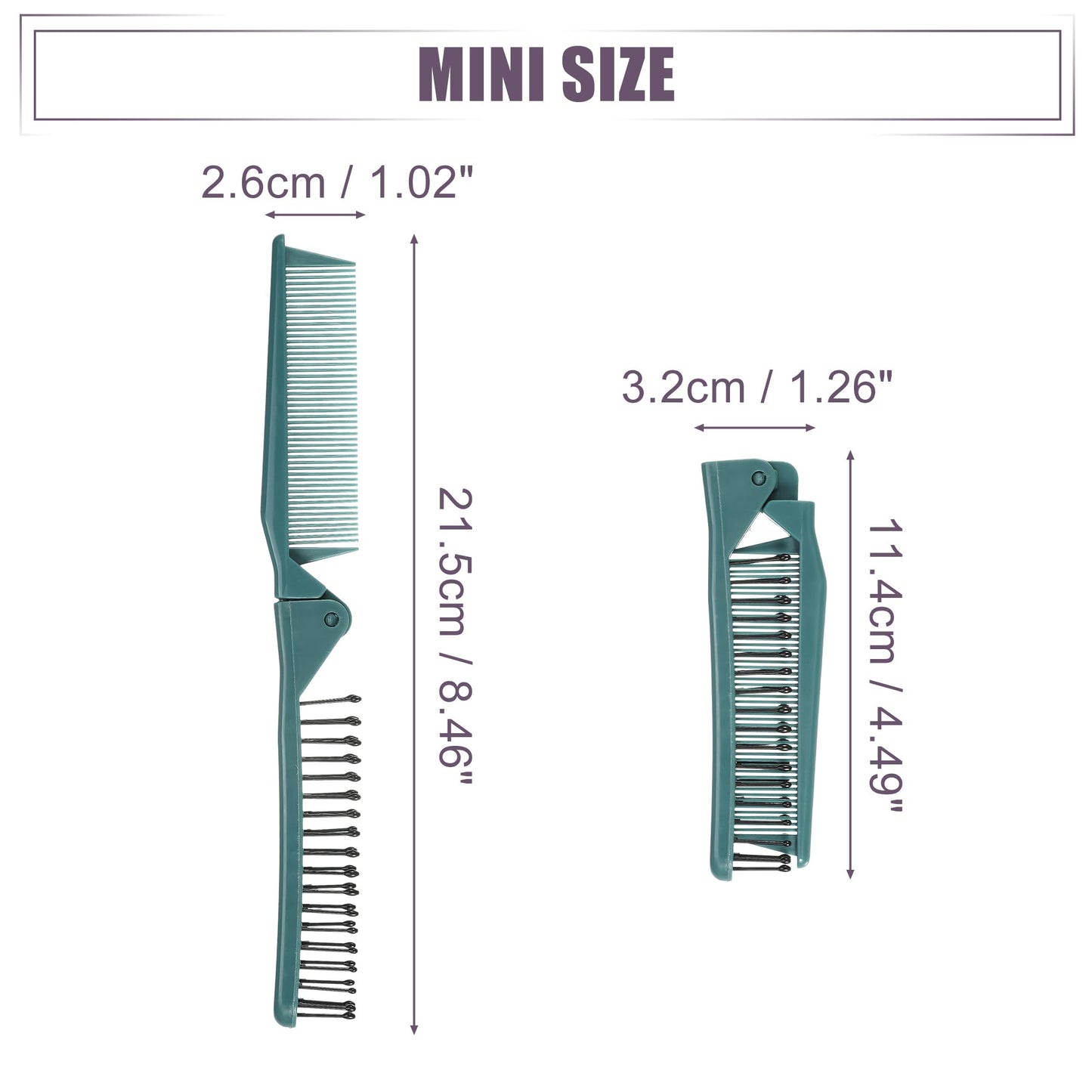 VOCOSTE Folding Hair Comb, Travel Portable Folding Mini Hair Comb, Green