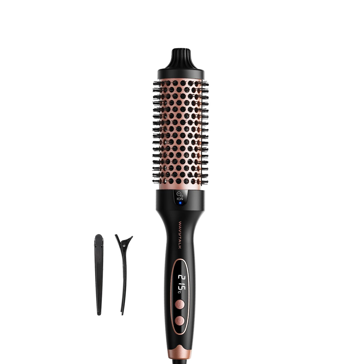 wavytalk Wavytalk Thermal Brush, Blowout Boost Ionic Heated Hot Round Brush, to Make Hair Smoother & Shinier, Easy to Use & Less Damage, 38mm Barrel, 5 Temperature Settings, Dual Voltage, UK Plug, Rose Gold
