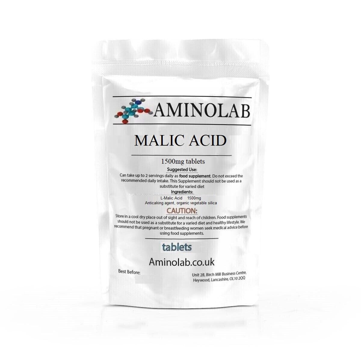 Aminolab - High Strength Malic Acid 1500mg 120 Tablets