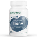 AMBROSIAL Ambrosial Iron Capsules 25mg - High Strength Iron Supplements for Women & Men - Blood Support for Tiredness & Fatigue - Non-Constipating, Enhanced Absorption - Vegan, Gluten Free - 60 Iron Capsules