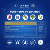 vitafenix Vitafenix Liver Support & Detox Supplement Capsules – High Strength Sulforaphane from Broccoli Sprout Extract, Milk Thistle, Dandelion, Artichoke and Alpha GPC – 60 Vegan Capsules