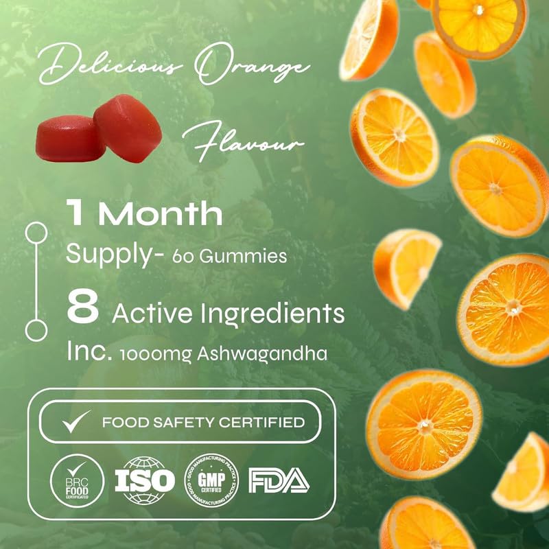 Known Mood Support Gummies – Orange Flavour – Vegan Gummy Supplement with Ashwagandha, Rhodiola & B Vitamin Complex – Energy, Cognitive Function & Wellbeing – 1 Month Supply – for Men & Women
