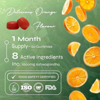 Known Mood Support Gummies – Orange Flavour – Vegan Gummy Supplement with Ashwagandha, Rhodiola & B Vitamin Complex – Energy, Cognitive Function & Wellbeing – 1 Month Supply – for Men & Women
