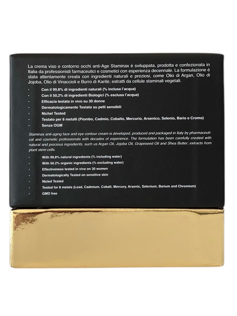 STAMINAX Anti-aging Face and Eye Cream from Stem Cells (Made in Italy)