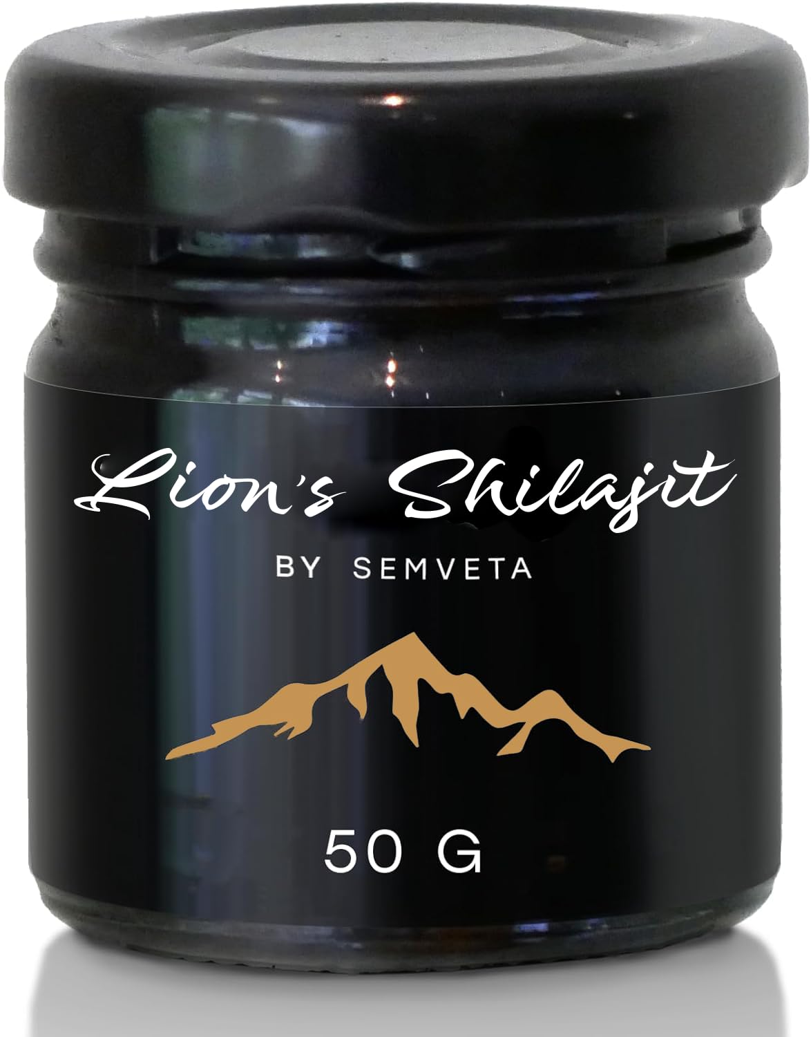 Altai Shilajit Resin - 50g - Infused with Lion's Mane Mushroom - Cold Filtered Shilajit Nutrient Resin - 6 Months Supply, Vitality & Mental Clarity - Boosting Focus with Lions Mane Shilajit