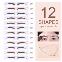 GL-Turelifes Eyebrow Stencil Set, Eyebrow Stamp Powder Kit with 12 Eyebrow Shape Brow Stencils, 2 Elastic Cord &2 Brow Brush, Eye Brow Stamp Kit Long Lasting Natural Look (#1 Blonde)