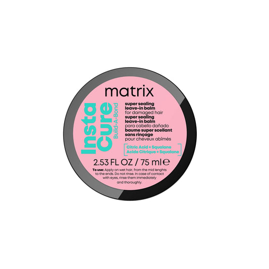 Matrix Instacure Build-A-Bond, Super Sealing Leave-in Balm, For Damaged Hair, Repairing Formula, With Citric Acid and Squalane, Strengthens From the Inside, Smooths and Softens, Heat Protection, 75ml