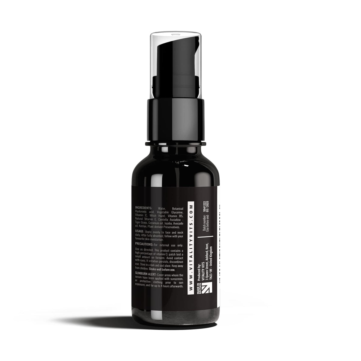 VITALITYVITS Vitamin C & E Serum With Hyaluronic Acid & Avocado Oil - Anti-Ageing & Wrinkle 30ml Pump