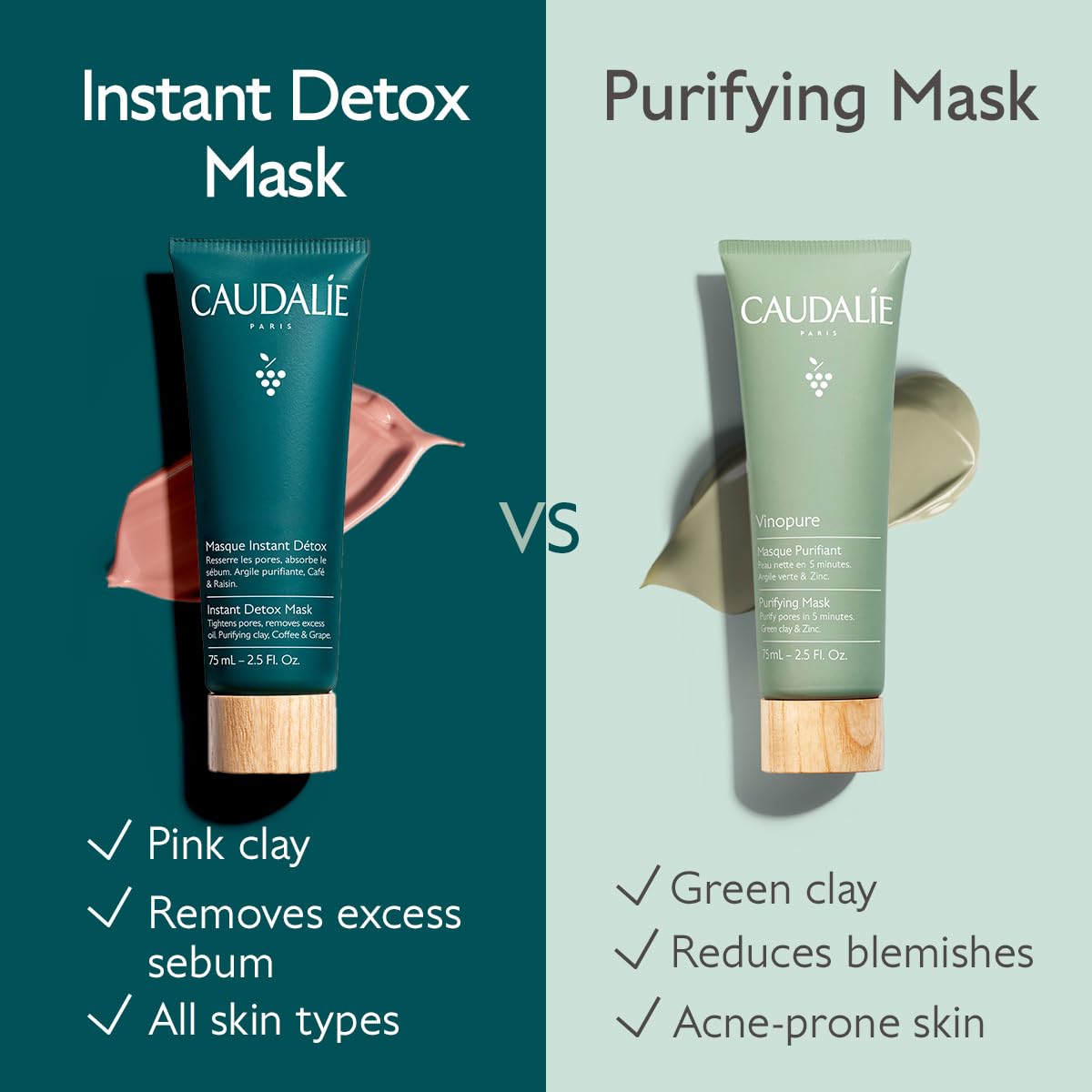 Caudalie Vinoclean Instant Detox Mask - 75 mL