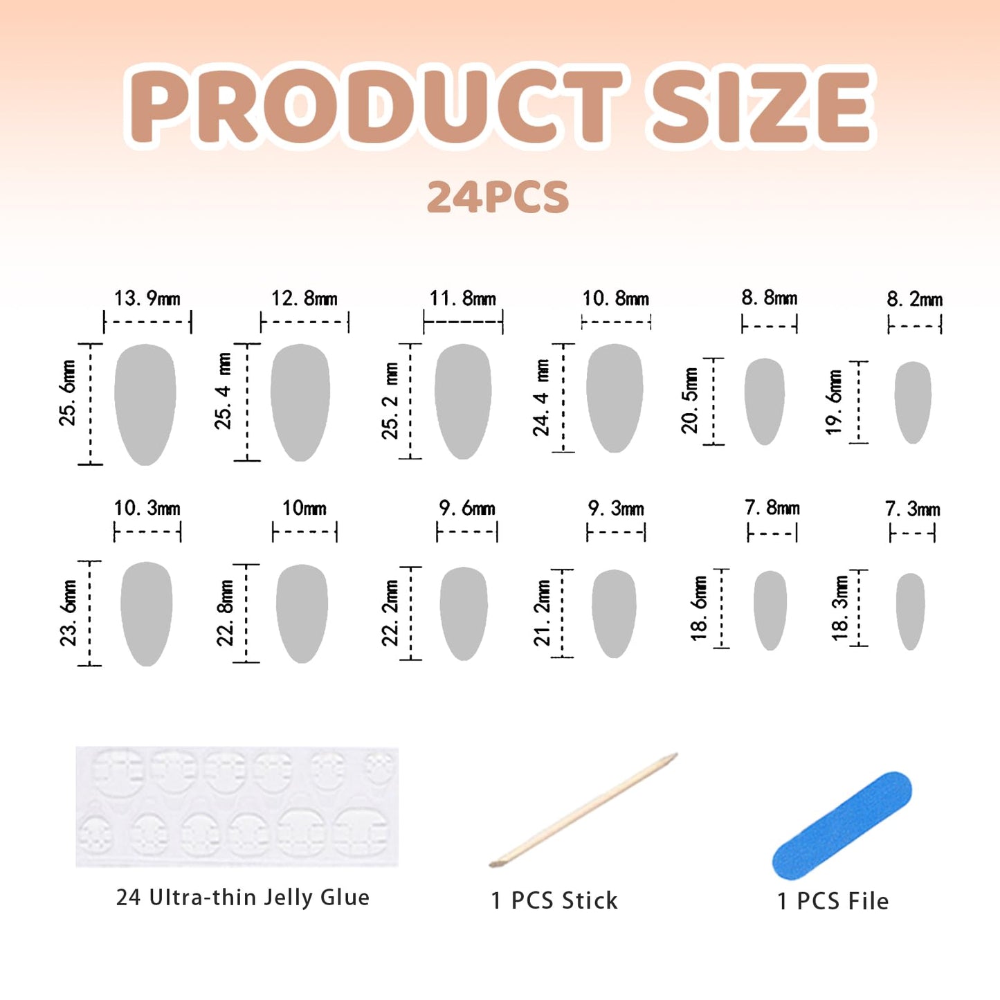 Muorruo 30 Pieces Summer Press-on Nails, medium size, almond shape, artificial nails with 3D floral starfish design, summer beach art nails, pearl glued nail, acrylic