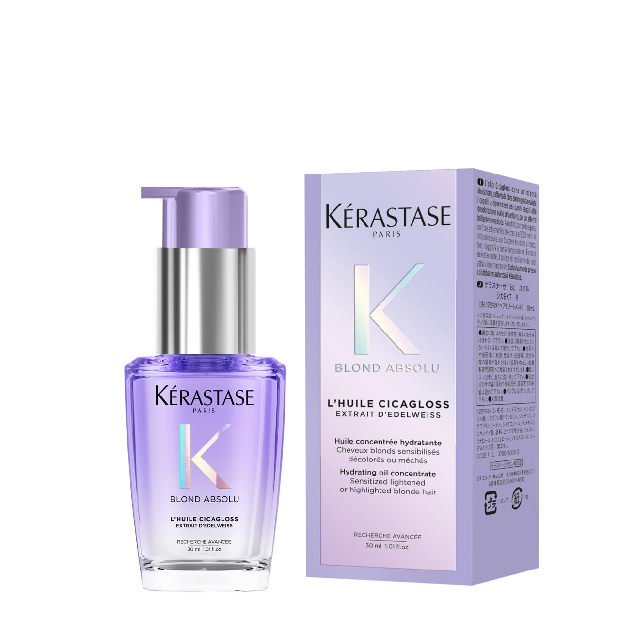 Kérastase Blond Absolu, Intense Blonde Strengthening Hair Oil, For Sensitised Lightened or Highlighted Hair, With Hyaluronic Acid & Edelweiss Flower, Huile Cicaextreme, 30ml