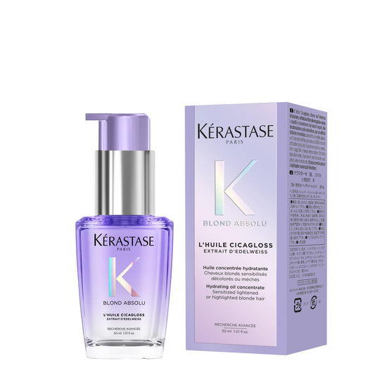 Kérastase Blond Absolu, Intense Blonde Strengthening Hair Oil, For Sensitised Lightened or Highlighted Hair, With Hyaluronic Acid & Edelweiss Flower, Huile Cicaextreme, 30ml