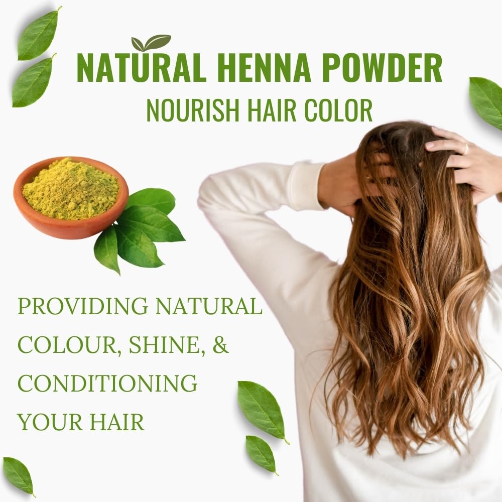 Hebhac Herbs Henna powder for Hair – 100g (3.5 oz) | Natural Hair Color | Mehndi | Chemical-Free | No Added Colours or Preservatives