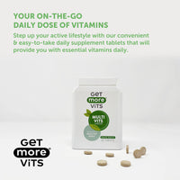 Get More Vits - Multivitamin Tablets with Iron (90 Tablets), Promotes Stronger Immune System, Healthy Bones, Teeth & Muscles, Supports Faster Metabolism, Combats Tiredness & Fatigue, Vegetarian, Vegan