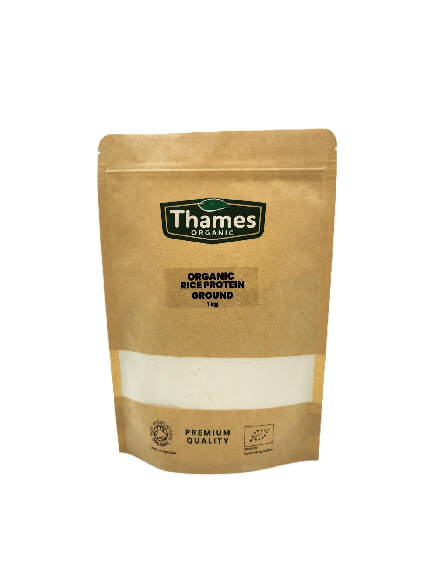 Thames Organic Organic Rice Protein Ground: Premium Plant-Based Protein for Health & Fitness Enthusiasts - Vegan-Friendly 1kg