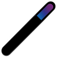 Mont Bleu Large Colour Crystal Nail File in Black Pouch - Genuine Czech Tempered Glass - Handmade in Czech Republic