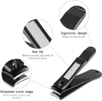 BESTOPE PRO Nail Clippers 2PCs Nail Cutter Set Stainless Steel Fingernails Toenails Clippers for Men Women Sturdy Nail Clipping Kit