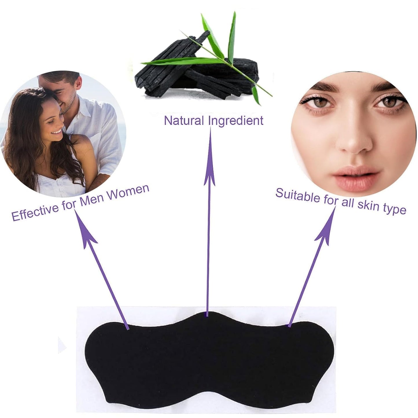 QEEROYO Nose Strips, Nose Strips Blackhead, 50 pcs Pore Strips, Blackhead Pore Strips, Pore Strips for Blackheads, Deep Cleansing Nose Strips, Deep Cleansing Nose Pore Strips for Madam Blackheads Removal