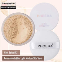 Glamza Phoera Foundation Full Coverage Makeup Set - Includes Nude & Buff Beige 30ml Matte Foundation, 6ml Face Primer & Cool Beige Setting Powder for All Day Wear Without Creasing, Caking, or Flashback
