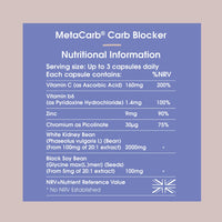 MetaCarb® Carb Blocker Capsules - High Strength Formulation with White Kidney Bean Extract, UK Made, 90 Capsules