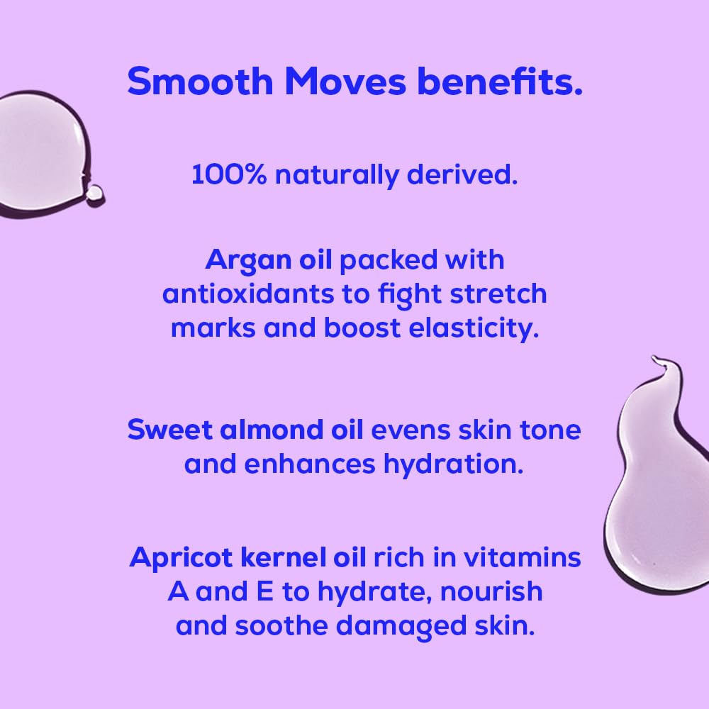 Bloom and Blossom | Smooth Moves Stretch Mark Oil, 150ml Body Oil with 100% Natural Ingredients, Pregnancy Skin Care, Hydrating & Elasticity-Boosting Stretch Mark Treatment