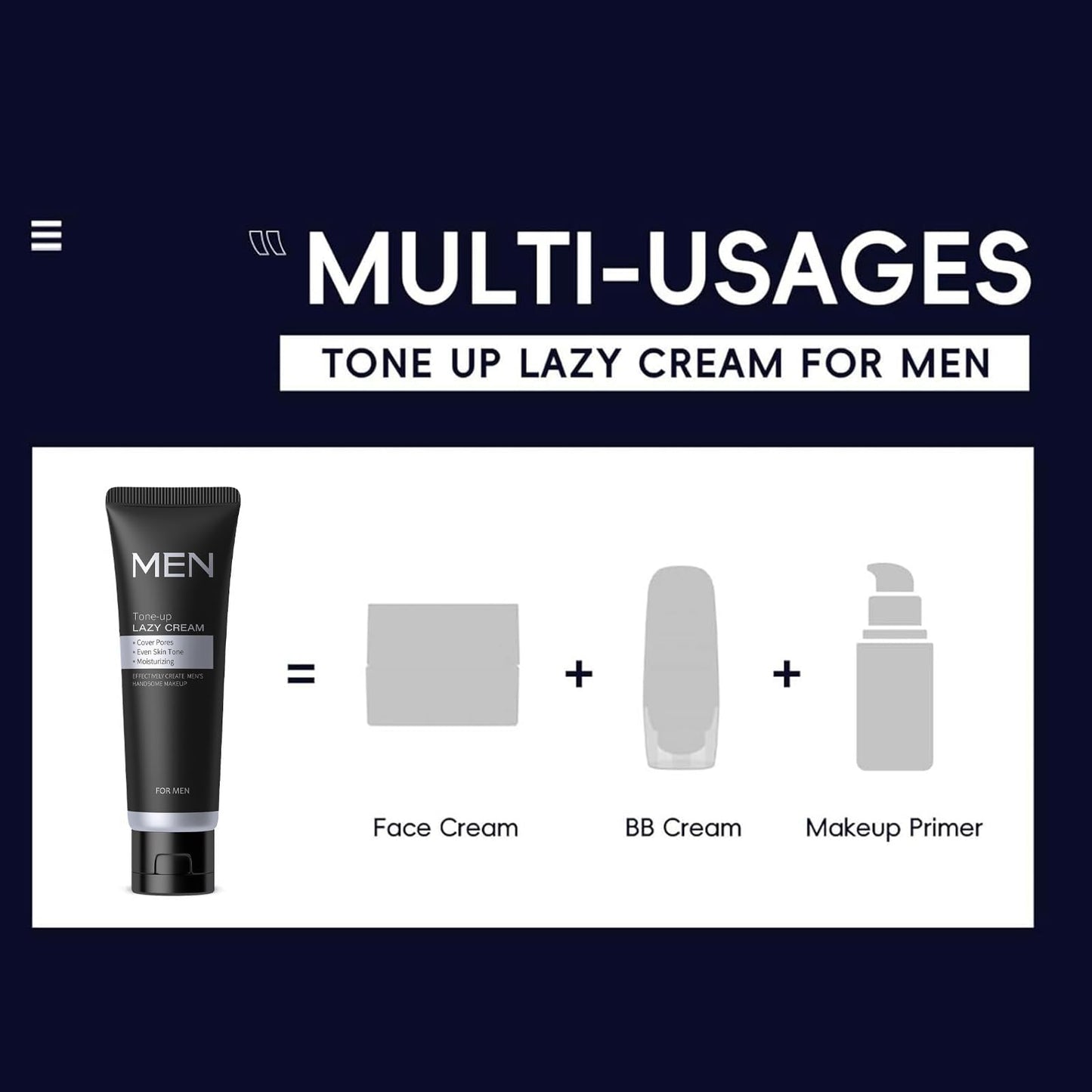 Lomeya Men's BB Cream Foundation with Concealer, Colour Corrector & Moisturizer - Tinted Moisturizer to Balance Skin Tone & Daily Use