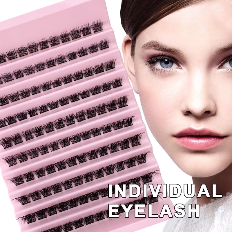 SIISTAS Lash Clusters, 120Pcs DIY Individual Eyelash Extenisons Natural Look D Curl Cluster eyelashes 8-16MM Reusable Individuals DIY at Home (#06)