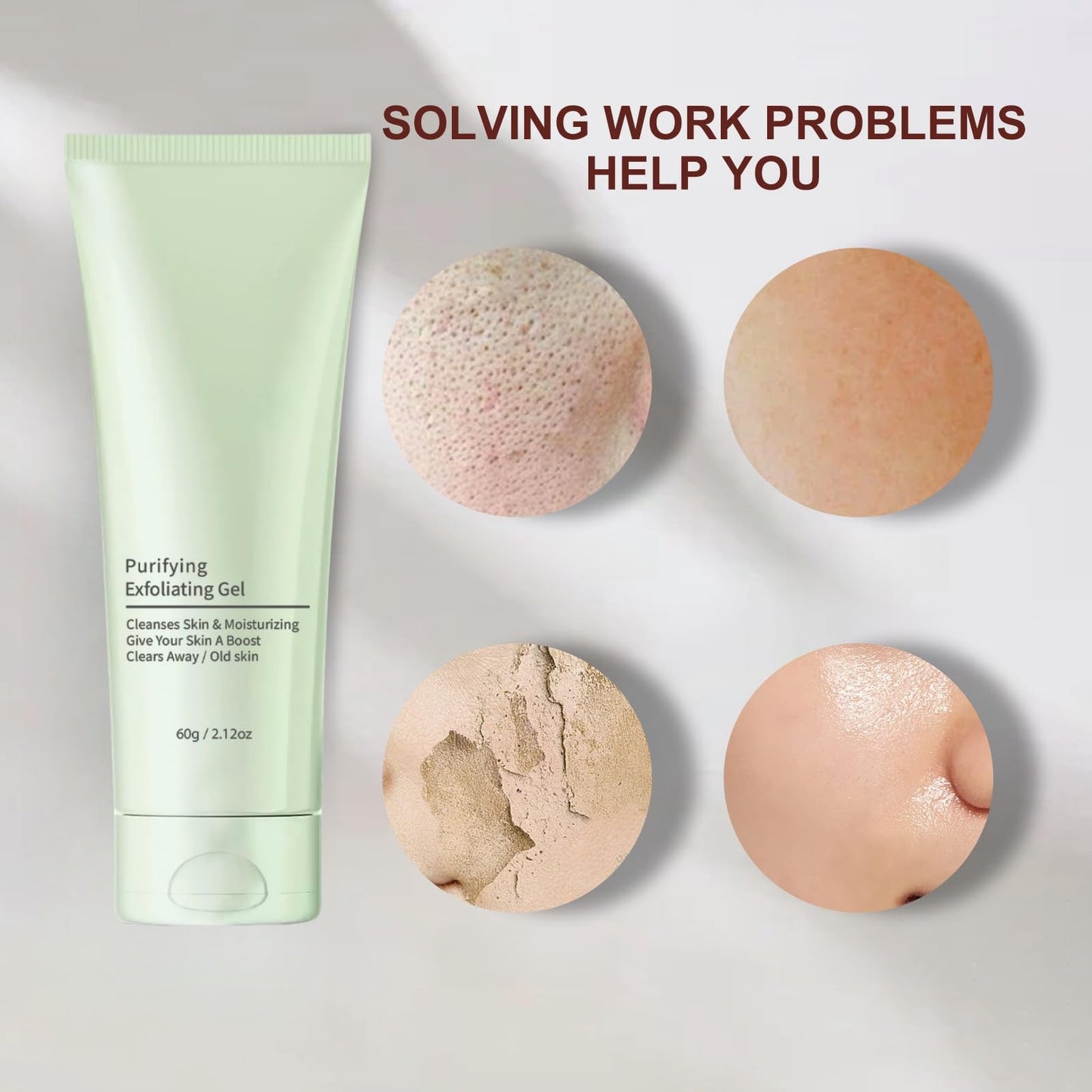 Purifying Exfoliating Gel,Exfoliating Face Wash Gels,Face Scrub Exfoliator,Deep Cleansing Face and Body Exfoliating Scrub Gel,Moisturizing Facial scrub Gel,Gentle Exfoliating Facial Cleanser