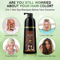 JRTTOSSE Instant Black Hair Shampoo 420ml - Semi-Permanent Black Hair Dye shampoo for Natural Hair, Lasts 30 Days, Fast Acting Formula for Men & Women (Dark Brown)