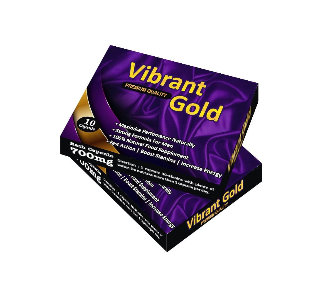Vibrant Gold Vibrant GOLD - Extra Strong - (10 Pack) New & Effective 700mg - Ginseng & Ginkgo Biloba - Complex Herbal Supplement for Men - Performance, Energy, Stamina, Endurance - 100% Natural