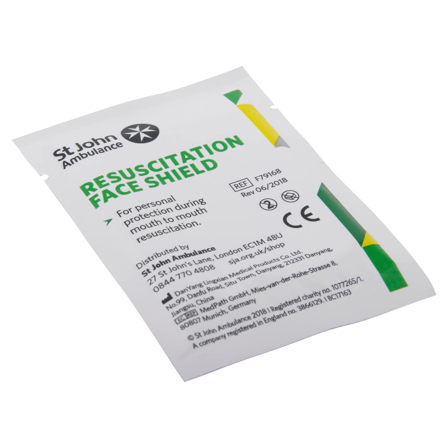 St John Ambulance St Johns Ambulance Resuscitation Face Shield Ref F79168 Each