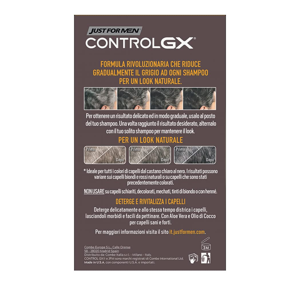 Just For Men Just for men Control GX, Grey Reducing 2-in-1 Shampoo & Conditioner for Grey Hair – All Shades, 147 ml