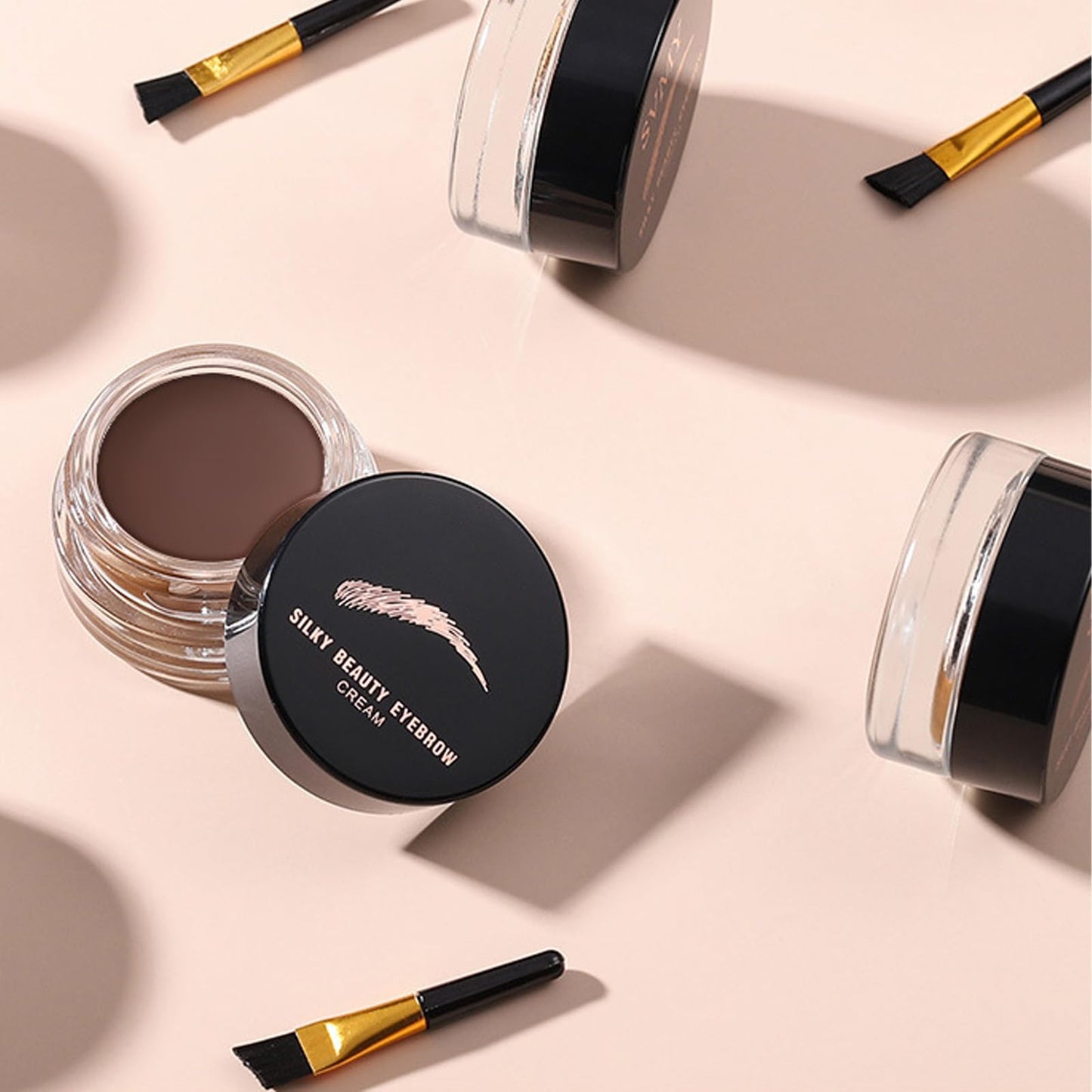 AuraAnge Waterproof Eyebrow Pomade Gel with Brush - Long Lasting, Tinted, Transfer-Proof, Sweat Resistant, Quick Drying - Professional Makeup in Dark Brown