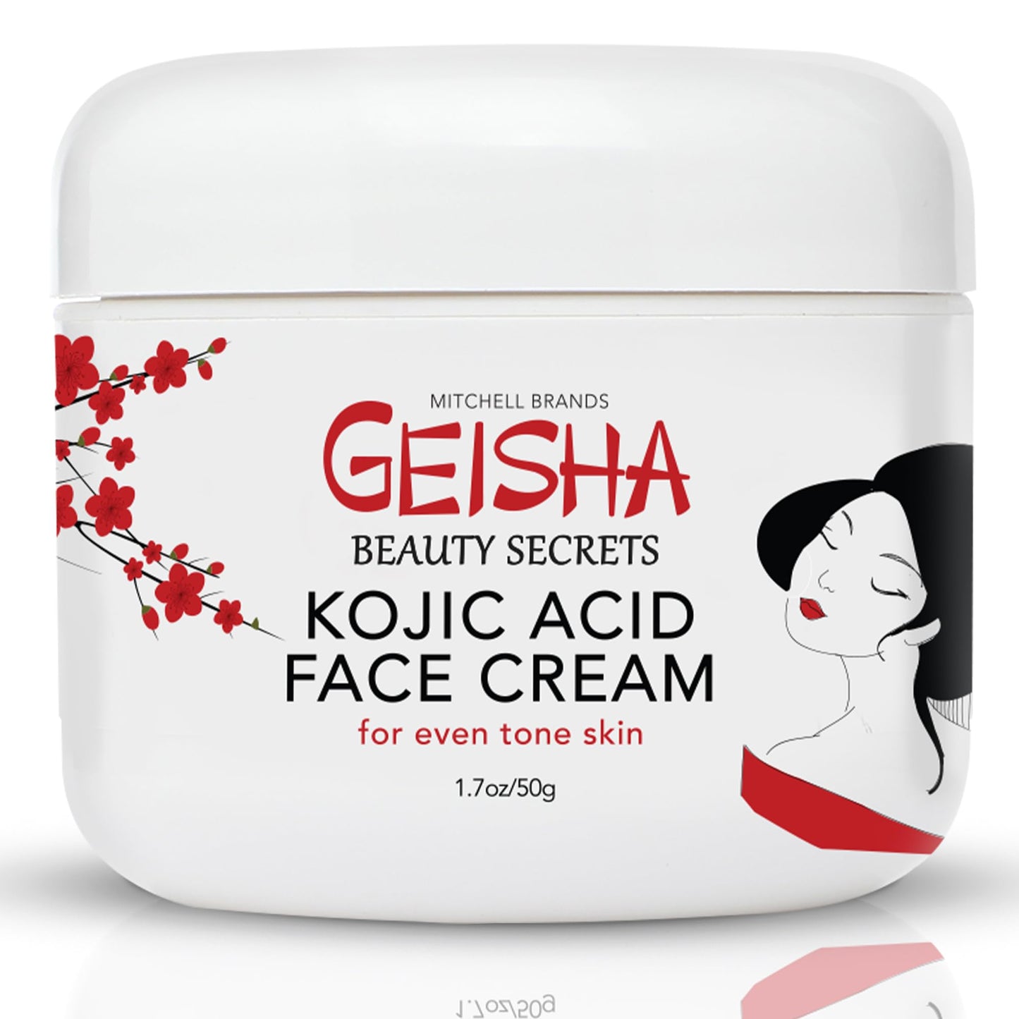 Geisha, Kojic Acid Cream | 1.7 fl oz / 50 ml | Skin Brightening Cream, Freckle Removal for Face, Knees, Body, Armpits, Neck, Underarm, Intimate Parts