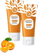 2pcs Orange Enzymes Exfoliating Brightening Gel, Exfoliating Cleansing Gel, Organic Face and Body Exfoliatings Scrub Gels, Deep Cleansing Moisturizing Facial Exfoliator for All Skin Types