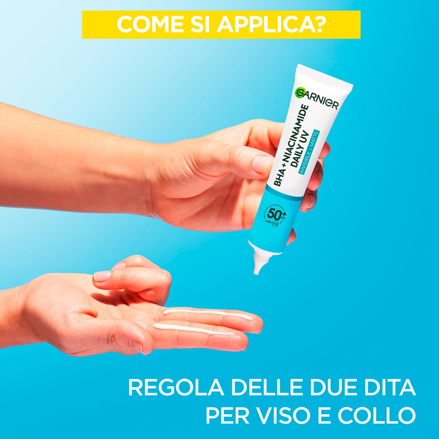 Garnier PureActive Anti-Imperfections Anti-UV Daily Mattifying Facial Fluid with BHA and Niacinamide SPF 50+ Very High Protection - 2 Bottles of 40ml